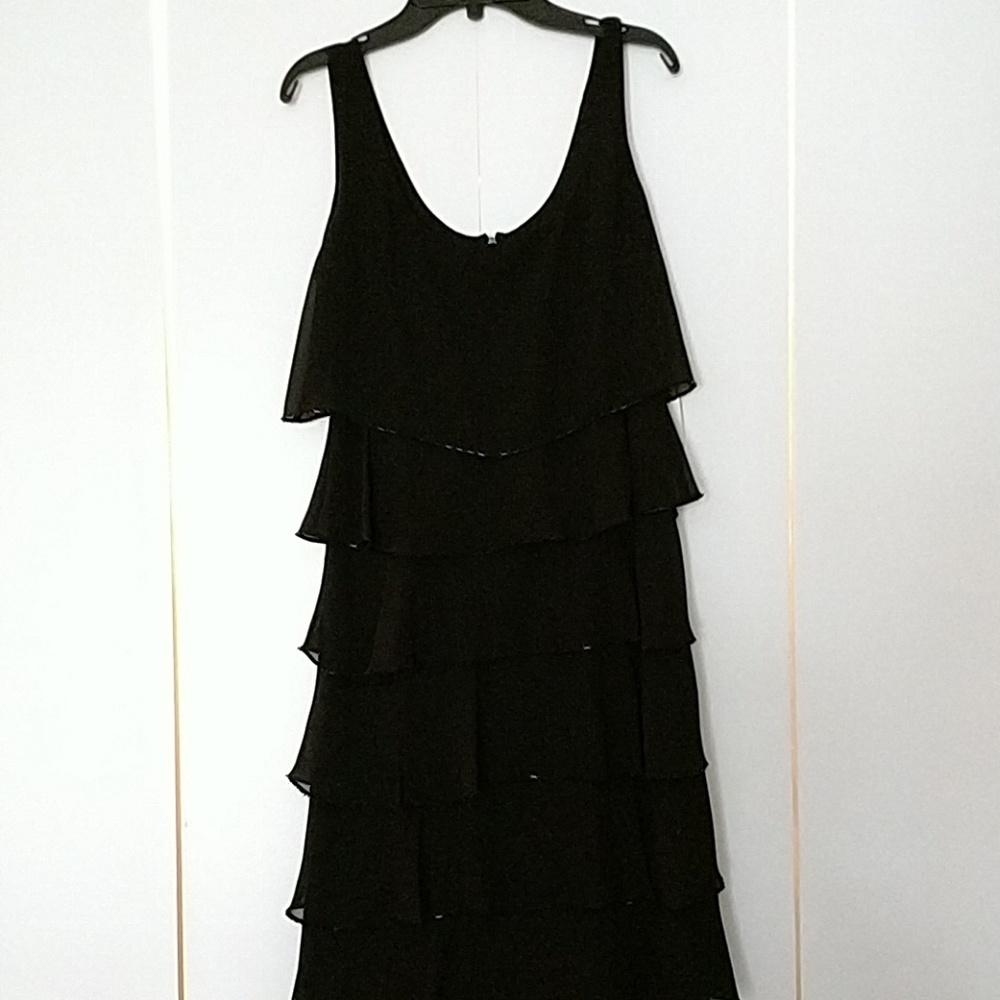 Black evening dress with beading